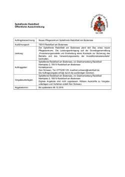 Spitalfonds Radolfzell Öffentliche Ausschreibung