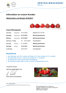 Information an unsere Kunden