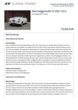 Glas Goggomobil TS 250 (1963) 19.250 EUR