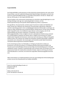 Informationen - des Vereins für soziale Rechtspflege Dresden eV