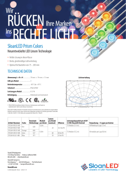 SloanLED Prism Colors Data Sheet - Metric - DE