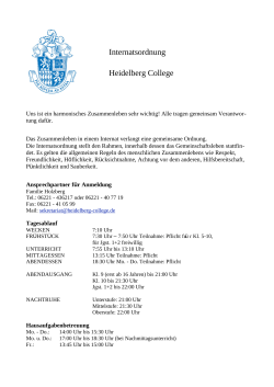 Internatsordnung Heidelberg College