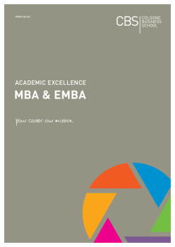 MBA Broschüre - Cologne Business School