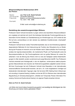 Faktenblatt Professorin Dr. Sarah Verhulst