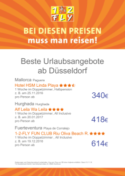 340€ 418€ 614€ Beste Urlaubsangebote ab Düsseldorf