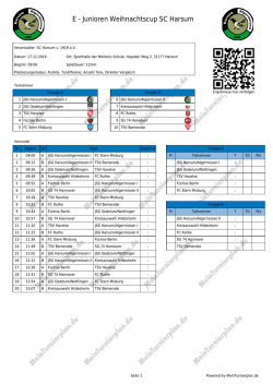 E - Junioren Weihnachtscup SC Harsum