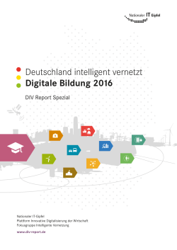 Deutschland intelligent vernetzt Digitale Bildung 2016