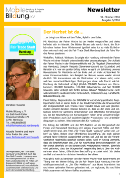 Newsletter - Fair Trade Stadt Hamburg
