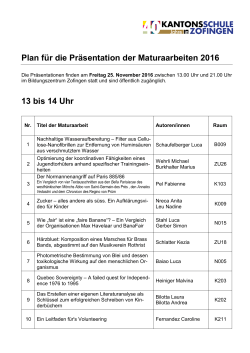 Programm - Kantonsschule Zofingen