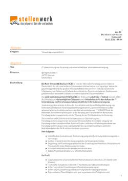 IT-Unterst&uuml;tzung von Forschung und wissenschaftlicher