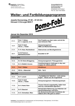 Januar bis Dezember 2016 - Universit&auml;tsklinik f&uuml;r An&auml;sthesiologie