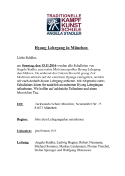 Hyong Lehrgang in M&uuml;nchen