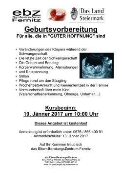 Geburtsvorbereitungskurs 19. Jänner 2017
