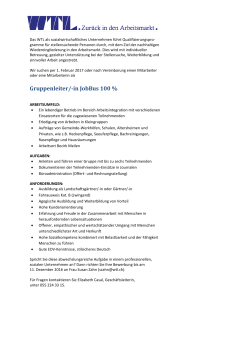 Gruppenleiter/-in JobBus 100 - WTL . Zur&uuml;ck in den Arbeitsmarkt