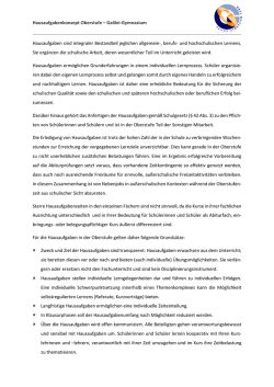 Hausaufgabenkonzept Sek II