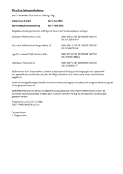 Öffentliche Zahlungsaufforderung Grundsteuer und