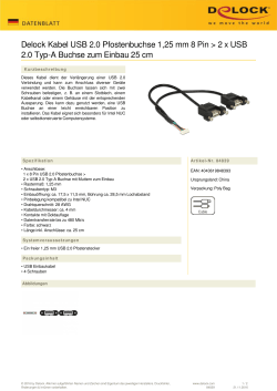 Delock Kabel USB 2.0 Pfostenbuchse 1,25 mm 8 Pin > 2 x USB 2.0