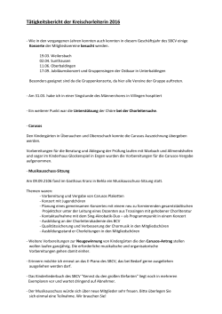 Tätigkeitsbericht der Kreischorleiterin 2016 - Schwarzwald