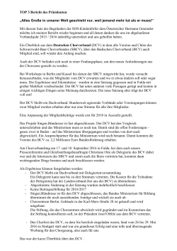 TOP 3 Bericht des Präsidenten - Schwarzwald