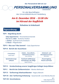 personalversammlung - UniversitätsKlinikum Heidelberg