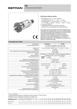 druckmessumformer technische daten