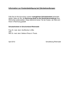 Information zur Kostenbeteiligung bei Zahnbehandlungen
