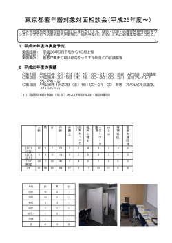東京都若年層対象対面相談会（平成25年度～）