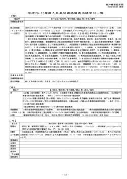 平成29･30年度入札参加資格審査申請受付一覧