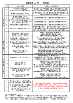 認知症チェックシートの解説
