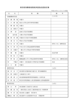 東京都消費者被害救済委員会委員名簿（PDF：134KB）