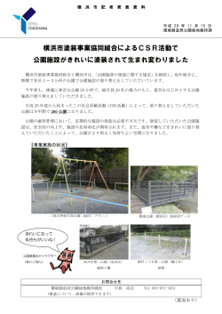 横浜市塗装事業協同組合によるCSR活動で 公園施設がきれいに塗装