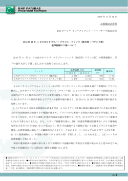 株式型・バランス型 - BNPパリバ インベストメント・パートナーズ株式会社