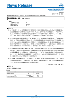 JCR News Release - 日本格付研究所
