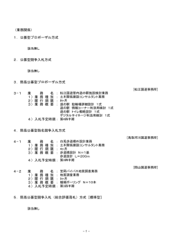 （業務関係） 1．公募型プロポーザル方式 2．公募型競争入札方式 3