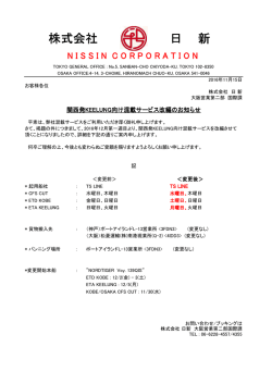 関西発KEELUNG向け混載サービス改編のお知らせ