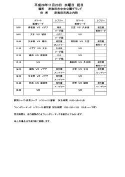 Page 1 平成28年11月23日 水曜日 祝日 場所 岸和田市中央公園