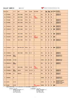 SEALANT 在庫リスト - トードインターナショナル