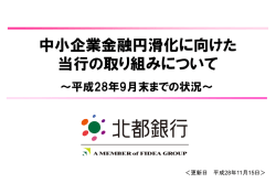 中小企業金融円滑化に向けた 当行の取り組みについて