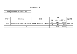 入札結果一覧表