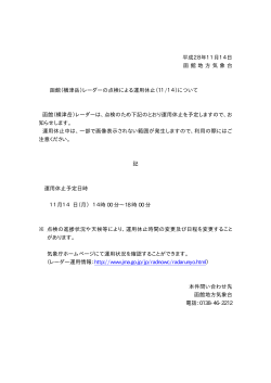 平成28年11月14日 函 館 地 方 気 象 台 函館（横津岳）レーダーの点検