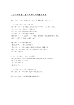 フィールド＆フォームルール利用ガイド