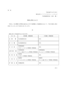 役員人事について - 株式会社ハイ・アベイラビリティ・システムズ