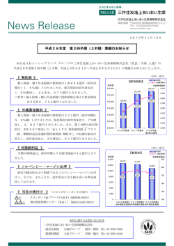 平成28年度 第2四半期（上半期）業績のお知らせ