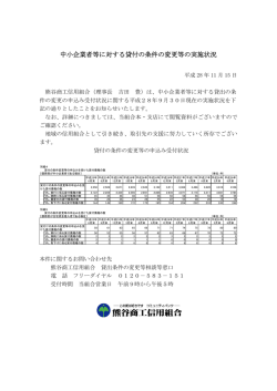 中小企業者等に対する貸付の条件の変更等の実施状況（平成28年9月