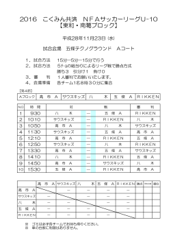 2016 こくみん共済 NFAサッカーリーグU-10 【東和・南葛ブロック】