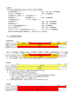 カード別時間帯別手数料 池田泉州銀行 出金 振込 入金 平 日 土・日・祝