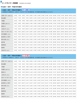 リードライナー時刻表 平成28年11月14日改正