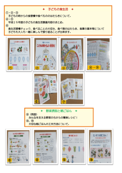 ＊ 子どもの食生活 ＊ ＊ 野菜摂取と朝ごはん ＊ ⑧ ⑧ ⑨ ⑩ ① ② ③ ④