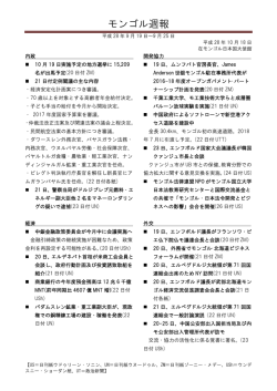 モンゴル週報 (9月19日から9月25日