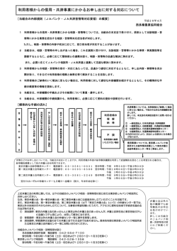 利用者様からの信用・共済事業にかかるお申し出に対する